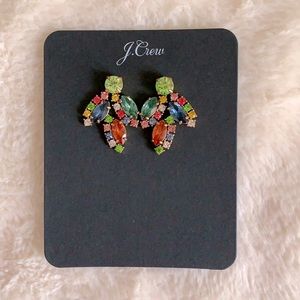 NWT J.CREW St. Moritz Crystal Leaf Earrings AU129